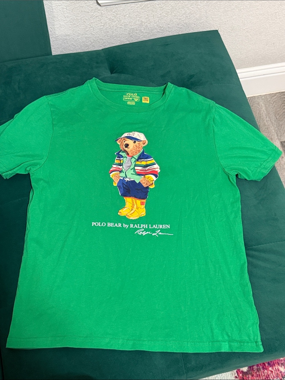 Ralph Lauren Green Polo Bear Graphic Tee